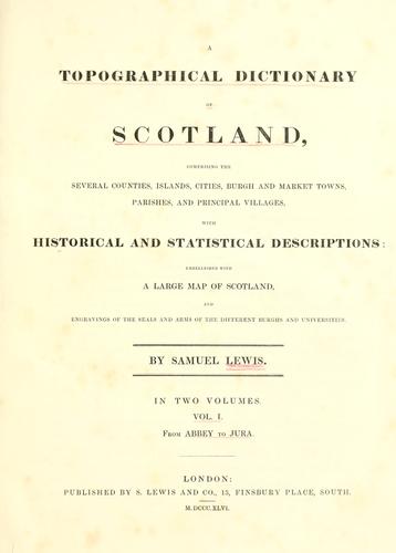 Cover for A topographical dictionary of Scotland