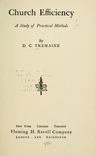 Cover for Church efficiency