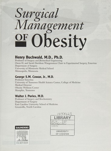 Cover for Surgical management of obesity