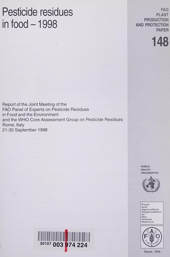 Cover for Pesticide Residues in Food