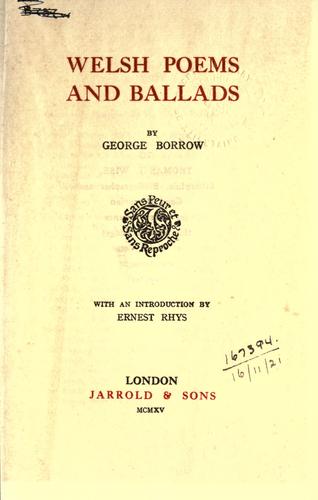 Cover for Welsh poems and ballads