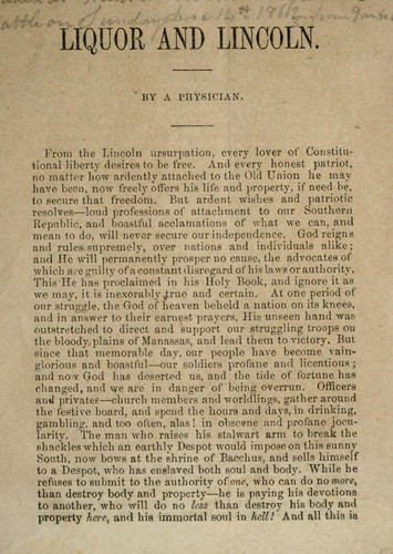 Cover for Liquor and Lincoln.