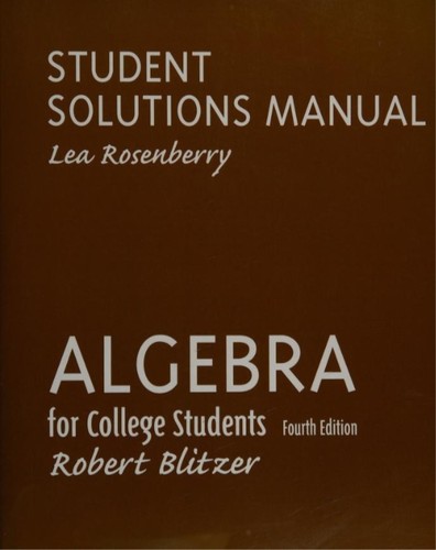 Cover for Student Solutions Manual