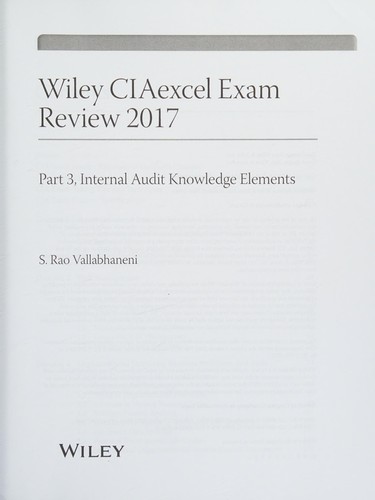 Cover for Internal Audit Knowledge Elements
