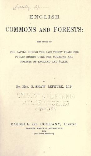 Cover for English commons and forests