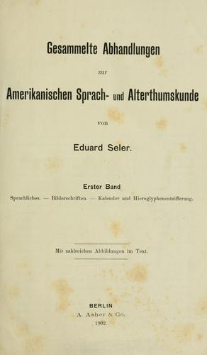 Cover for Gesammelte abhandlungen zur amerikanischen sprachund alterthumskunde