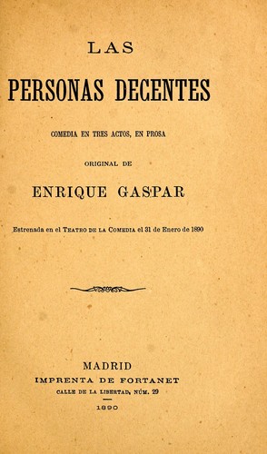 Cover for Las personas decentes