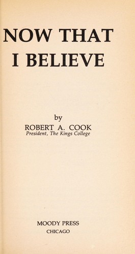 Cover for Now That I Believe