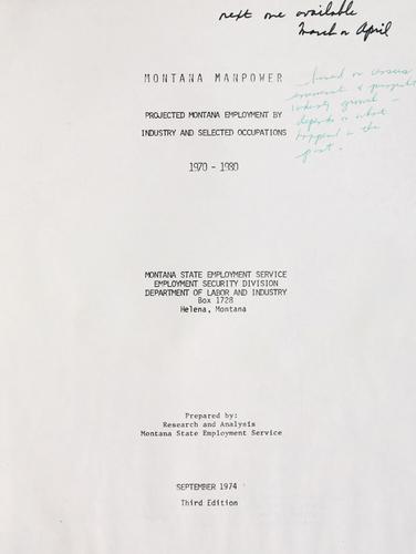 Cover for Montana manpower