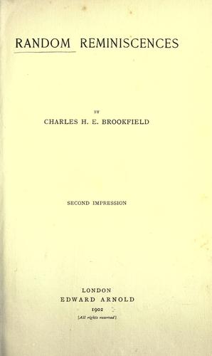Cover for Random reminiscences