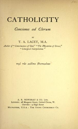 Cover for Catholicity