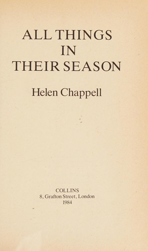 Cover for All things in their season