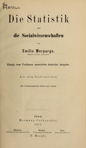 Cover for Die Statistik und die Socialwissenschaften