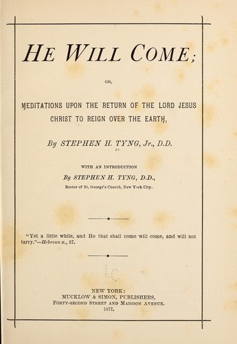 Cover for He will come