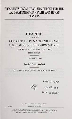 Cover for President's Fiscal Year 2006 Budget for the U.S. Department of Health and Human Services