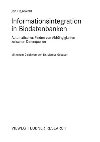 Cover for Informationsintegration in Biodatenbanken