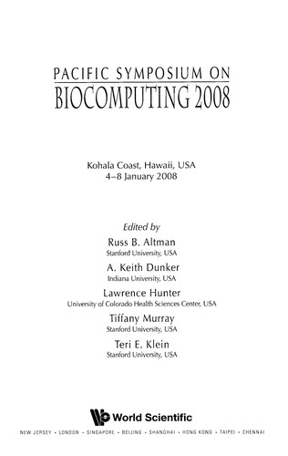 Cover for Pacific Symposium on Biocomputing 2008