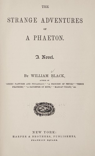 Cover for The strange adventures of a phaeton