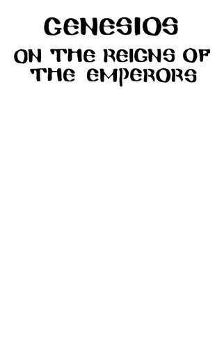 Cover for Genesios on the reigns of the emperors
