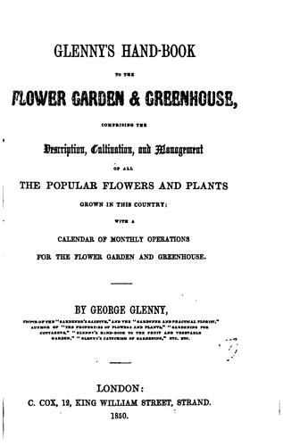 Cover for Glenny's Hand-book to the flower garden and greenhouse
