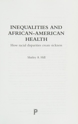 Cover for Inequality and African-American Health
