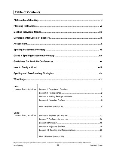Cover for Spelling Lessons & Activities - First Course