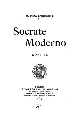 Cover for Socrate moderno: novelle.