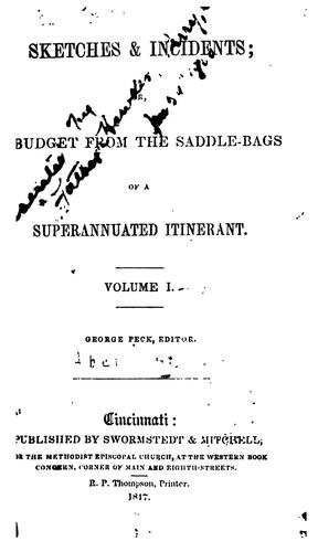 Cover for Sketches & Incidents, Or, A Budget from the Saddle-bags of a Superannuated Itinerant