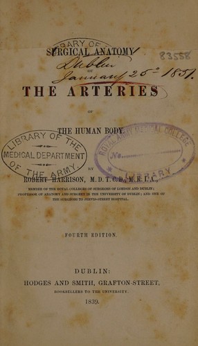 Cover for The surgical anatomy of the arteries of the human body