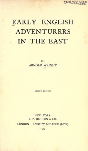 Cover for Early English adventurers in the East.
