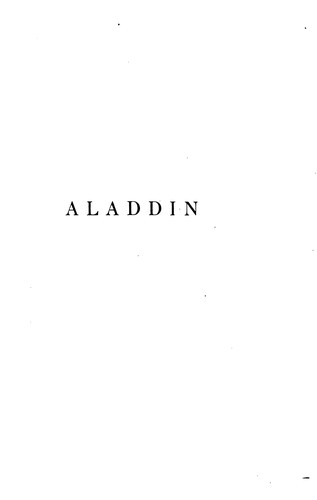 Cover for Aladdin, eller, Den forunderlige lampe: dramatisk eventyr