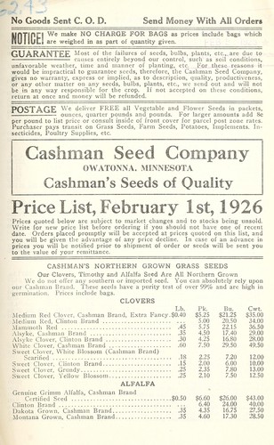 Cover for Price list