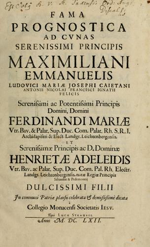 Cover for Fama prognostica