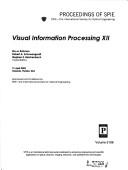 Cover for Visual information processing XII