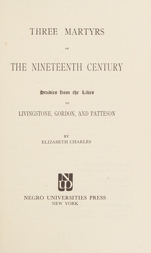 Cover for Three martyrs of the nineteenth century
