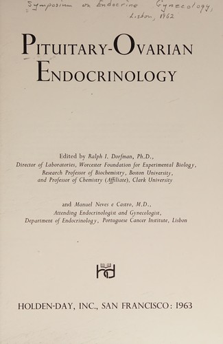 Cover for Pituitary-ovarian endocrinology