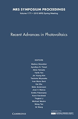 Cover for Recent Advances in Photovoltaics