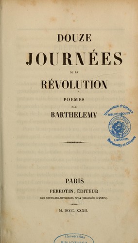 Cover for Douze journées de la révolution
