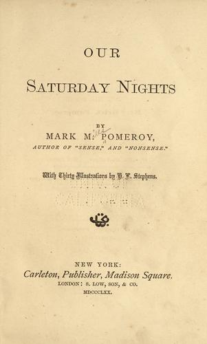 Cover for Our Saturday nights