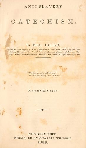 Cover for Anti-slavery catechism.