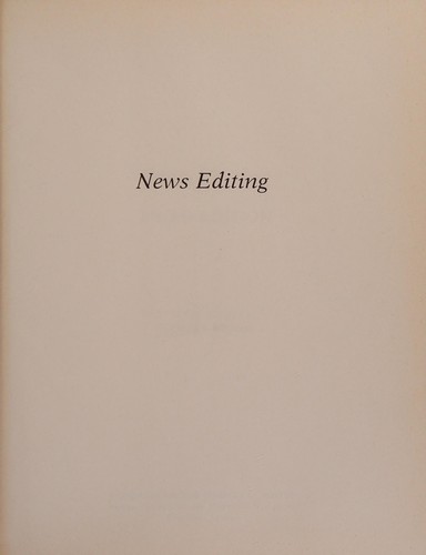 Cover for News editing
