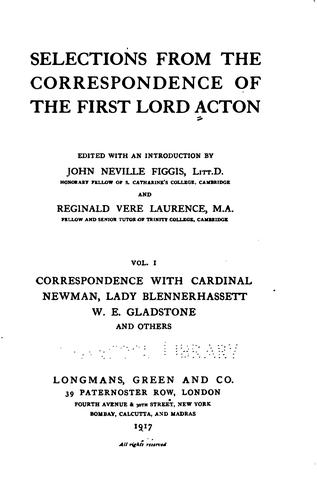 Cover for Selections from the correspondence of the first Lord Acton
