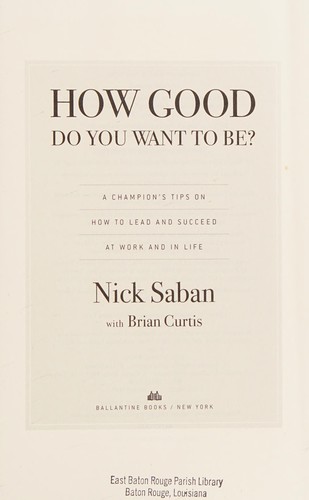 Cover for How good do you want to be?