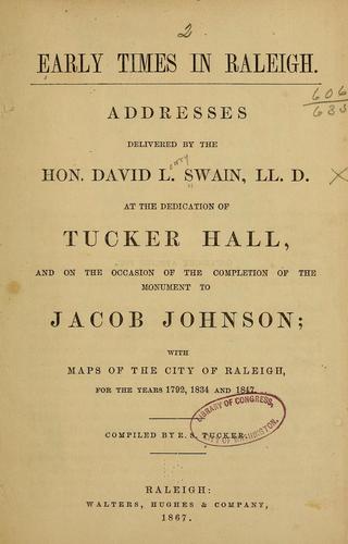 Cover for Early times in Raleigh