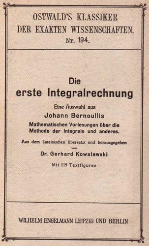 Cover for Die erste Integralrechnung