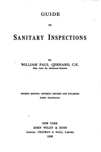 Cover for Guide to sanitary inspections