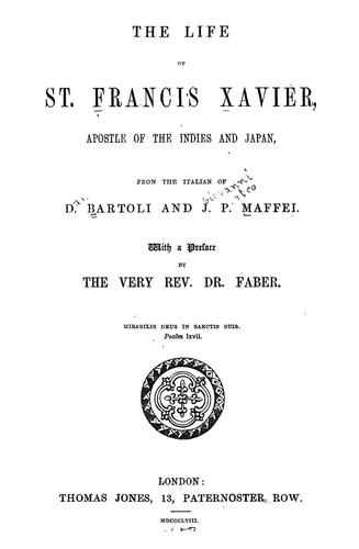 Cover for The life of St. Francis Xavier