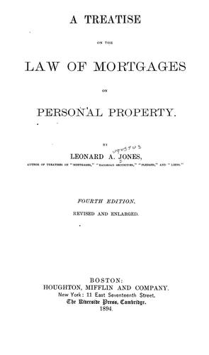Cover for A treatise on the law of mortgages on personal property