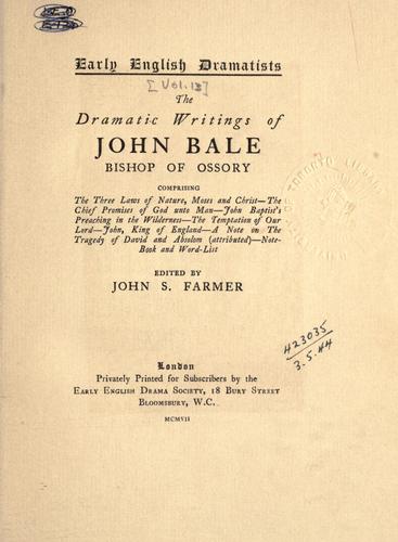 Cover for Dramatic writings.