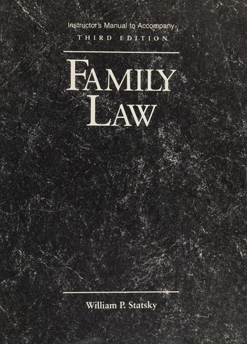 Cover for Instructor's manual to accompany Family law